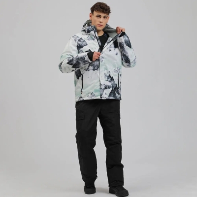Hotian Men's Ski Suits With Snow Card Pocket On Sleeve