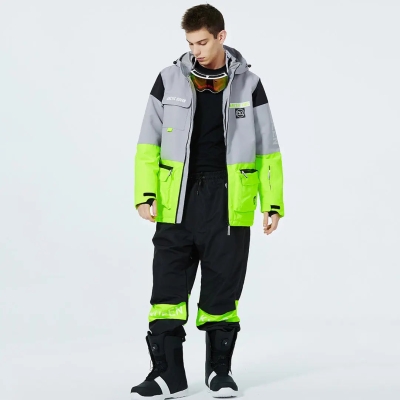 Hotian Men Ski Insulated Cargo Jacket Waterproof Outdoor Coat