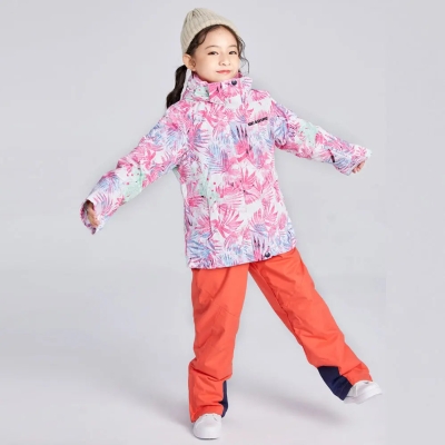 Kids Outdoor Snow Jacket & Pants 2 Pcs Winter Warm Snowsuits