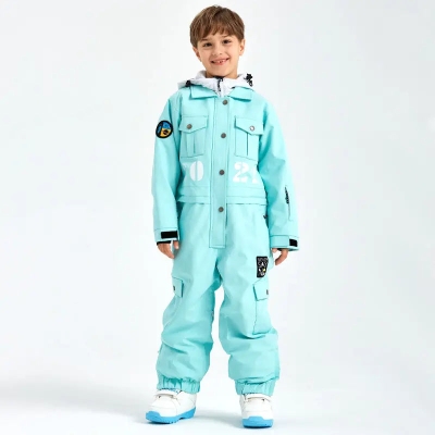 Hotian Boys & Girls One Piece Snowsuits Breathable Contrast Hooded