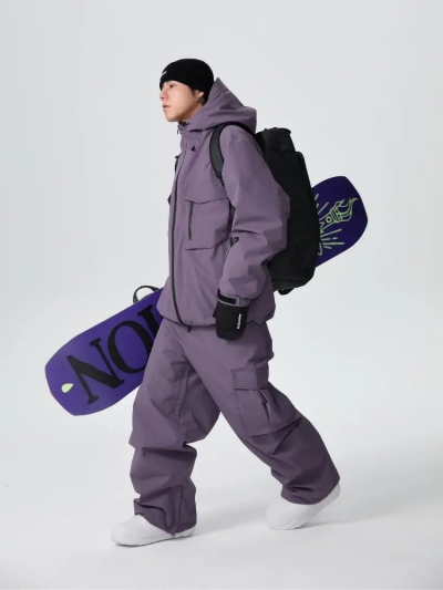 Men's Stylish Cargo Snowboarding Jacket & Pants Set