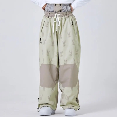 Cute Printed Snow Trousers Loose Fit Sports Pants