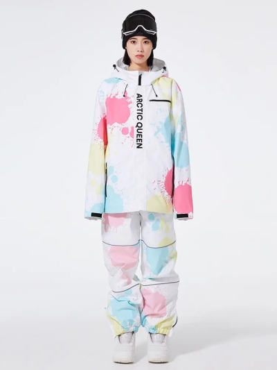 Women Tie-Dye Snow Jacket & Baggy Pants