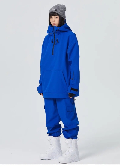 Female 2 Pieces Ski Suits Hoodie Jacket & Loose Fit Pants