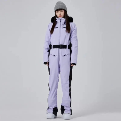 Women High Neck Hooded One Piece Ski Suits-US ONLY