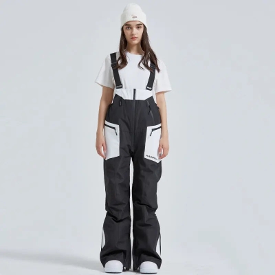 Couple Style Outdoor Ski Bibs Pants High Wasit Snow Overalls