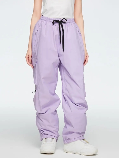 Women's Elastic Waist Cargo Snow Pants