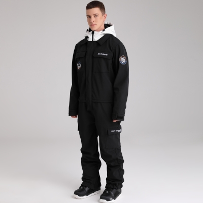 Men Cargo One Piece Ski Jumpsuit