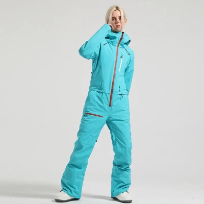 Stylish One-piece Ski Suits Slim Fit Zipper Closure Snowsuits