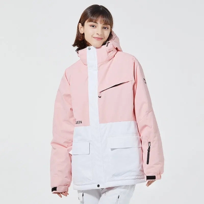 Hotian Women Ski Snow Cargo Jacket Hooded Insulated Coat for Sports