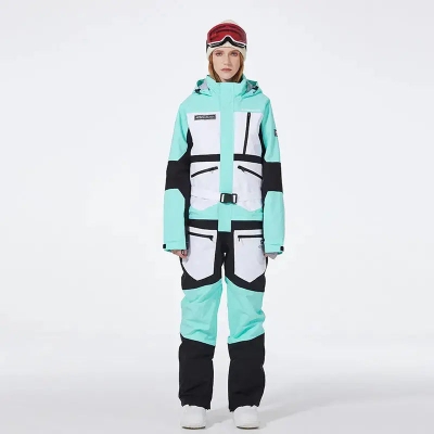 One-piece Ski Suit for Men & Women Patchwork Snowwear-US ONLY