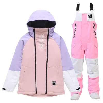 Adult Loose Fit Snowboarding Jacket & BIbs Set Cargo Ski Outfits