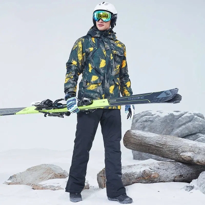 Men Insulated Jacket & Bib Pants Waterproof Ski Set