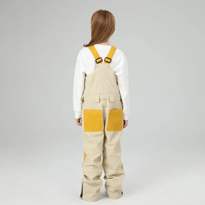 Classical Girls Colorblock Ski Overall Bib Pants Winter Sports Pants