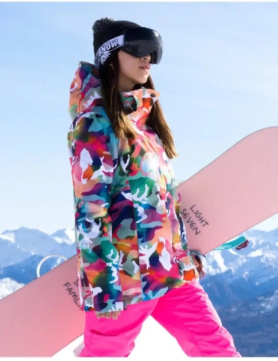 Women Hooded Ski Jacket & Bibs Pants Suits Size XL-US ONLY