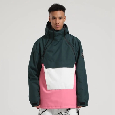 Stylish Thick Zip-up Snow Jacket Contrasting Colors Coat for Winter