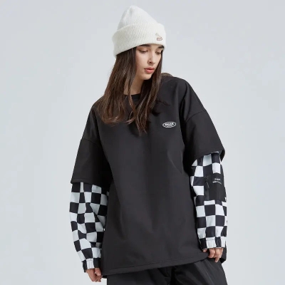 Couple Style Outdoor Ski Sweatshirt Patchwork Top