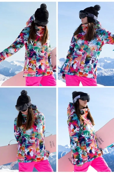 Women Hooded Ski Jacket & Bibs Pants Suits Size XL-US ONLY