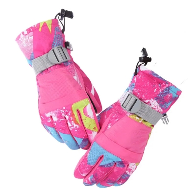 HOTIAN 1 pair Unisex Camo Print Insulated Snowboard Ski Gloves