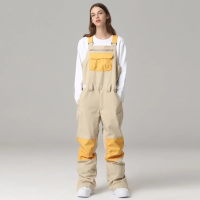 Women's Ski Bibs Pants High Waist Ski Overalls