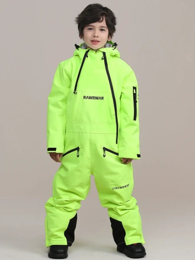 Kids Hooded Outdoor Ski & Snowboard Jumpsuits