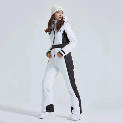 Hotian Women High Neck Hooded One Piece Ski Suits