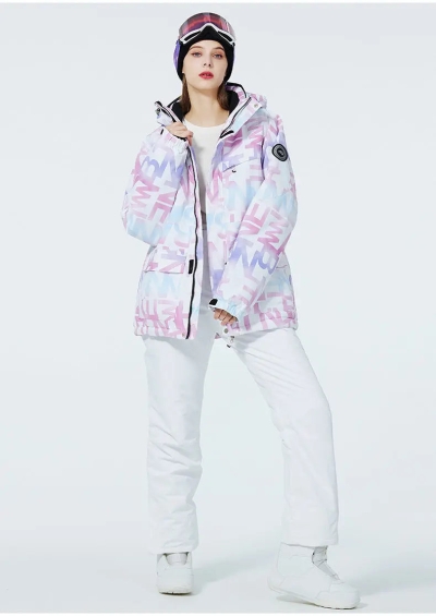 Women Printed Ski Set Insulated jacket & Bibs Pants