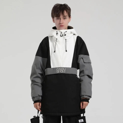 Hotian Reflective Stripe Men Insulated Anorak Jacket