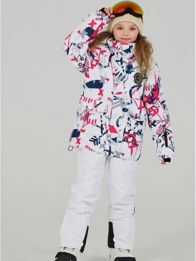 Kids Outdoor Ski Jacket & Pants Set Insulated Snowboard Outwear
