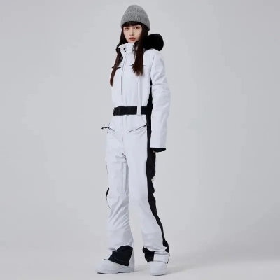 Women High Neck Hooded One Piece Ski Suits-US ONLY