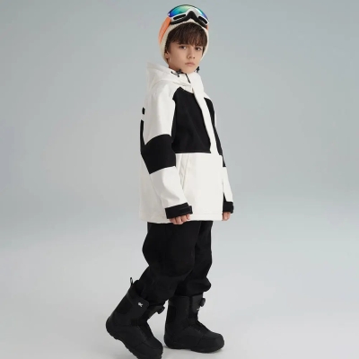 Boy's Color Blocked Snow Suit Waterproof Windproof Warm Snowsuits