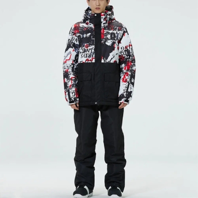 Hotian Men Hooded Skiing Cargo Jacket Soft Shell