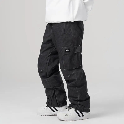 Denim Insulated Snowboarding Pants Anorak Ski Pants