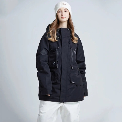 Thick Windproof Ski Snowboarding Cargo Jacket
