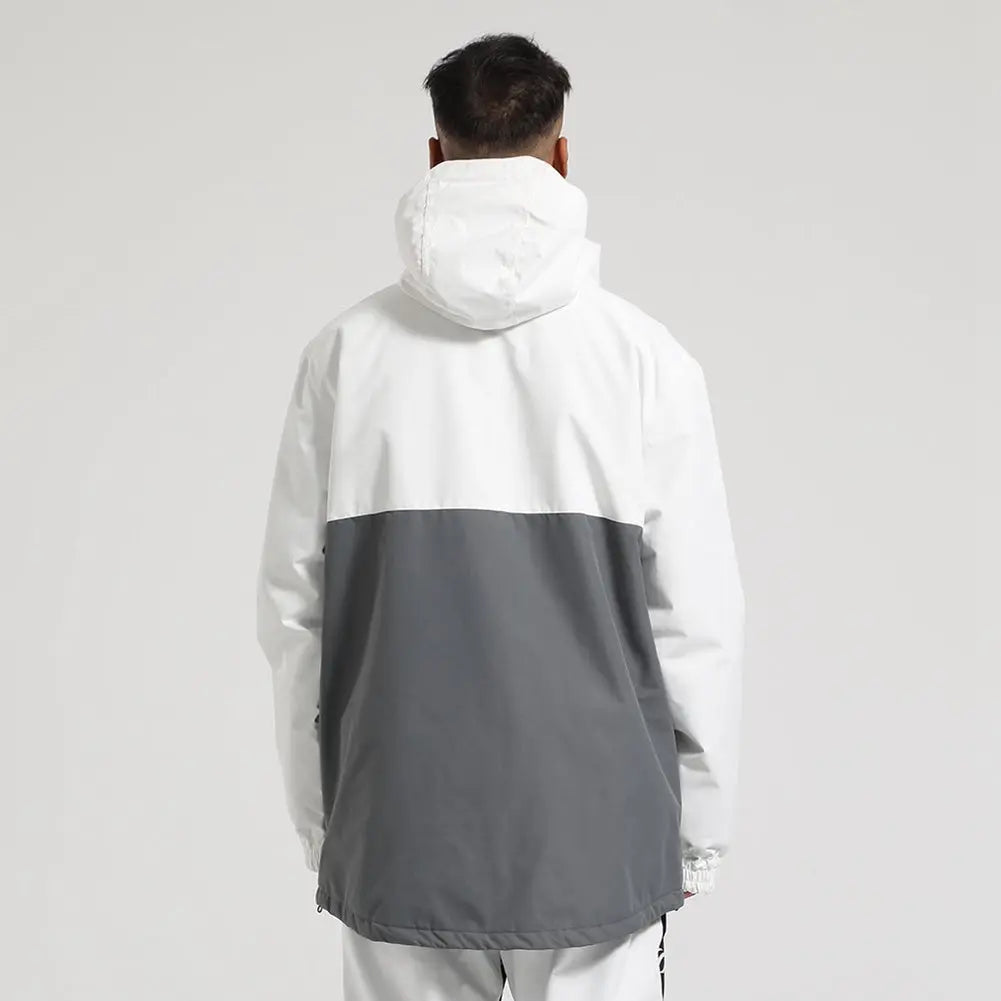 Stylish Thick Zip-up Snow Jacket Contrasting Colors Coat for Winter