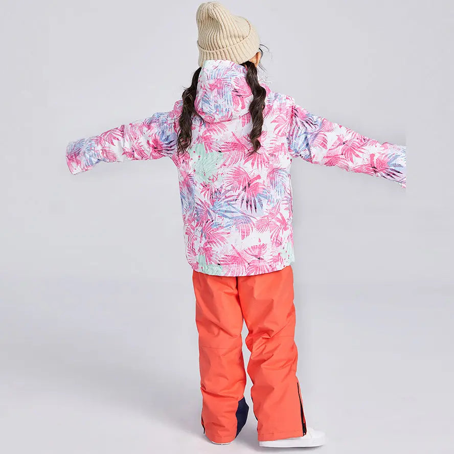 Kids Outdoor Snow Jacket & Pants 2 Pcs Winter Warm Snowsuits