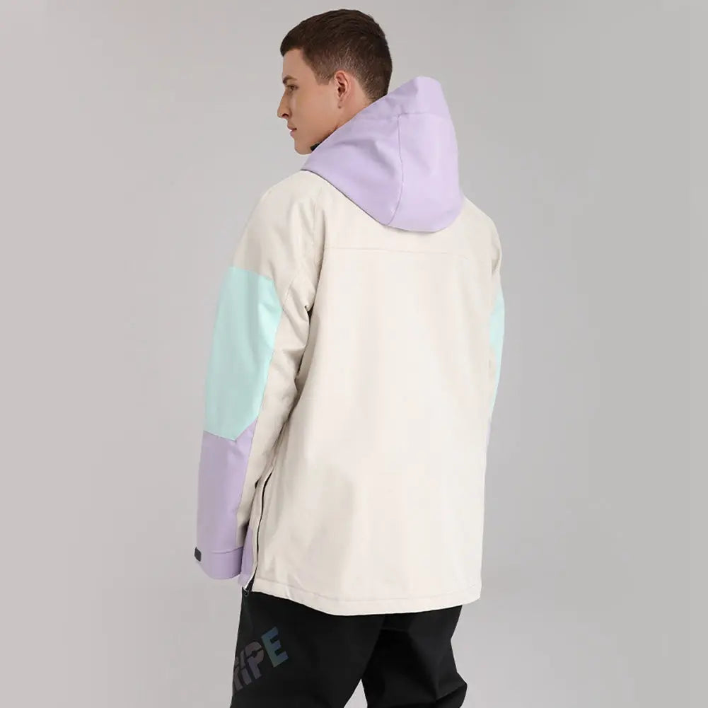 Trendy Colorblock Ski & Snowboard Anorak Jacket Warm Skiing Hoodie
