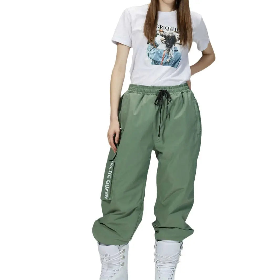 Women Baggy Snowboarding Pants Loose Fit Cargo Ski Pants