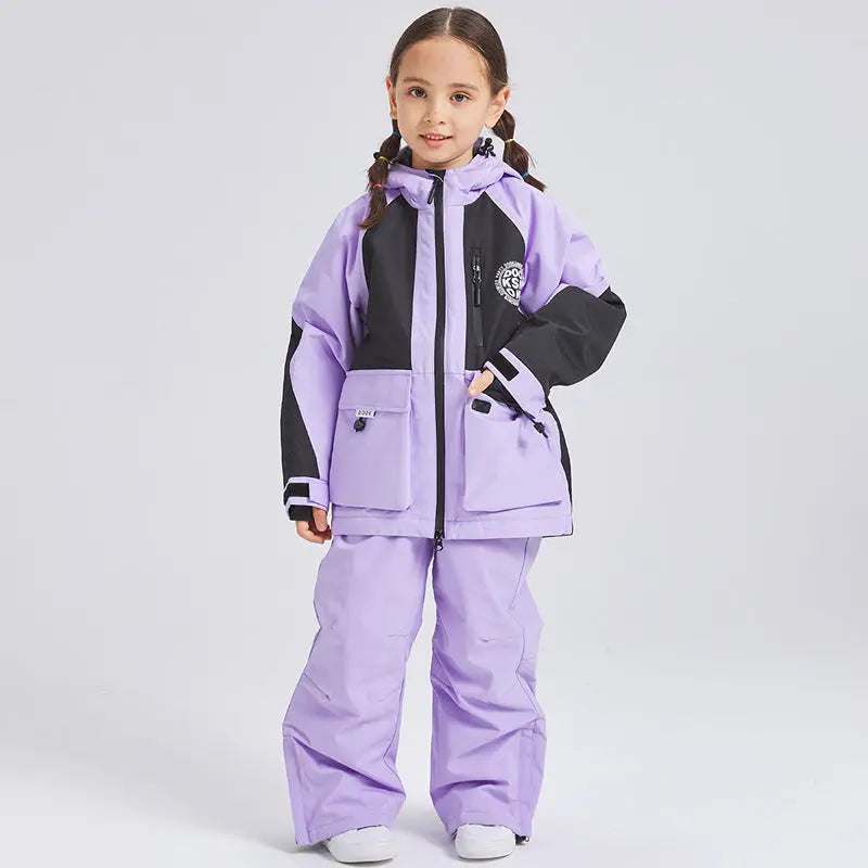 Children Insulated Ski Jacket & Bibs Baggy Snowsuits