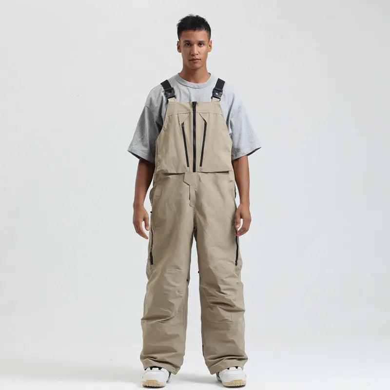 Men's Snowboard Bib Pants Super Baggy Ski Overalls
