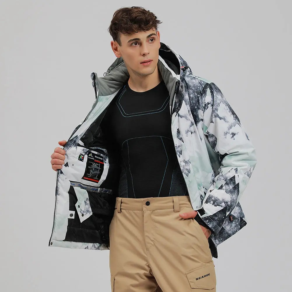 Hotian Men's Ski Suits With Snow Card Pocket On Sleeve