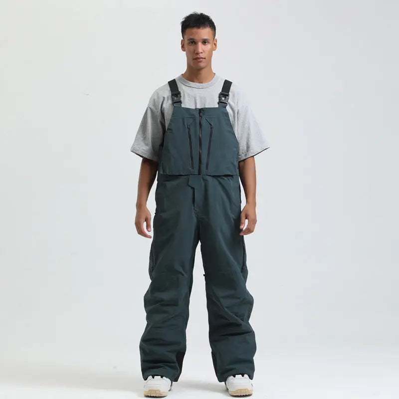 Men's Snowboard Bib Pants Super Baggy Ski Overalls
