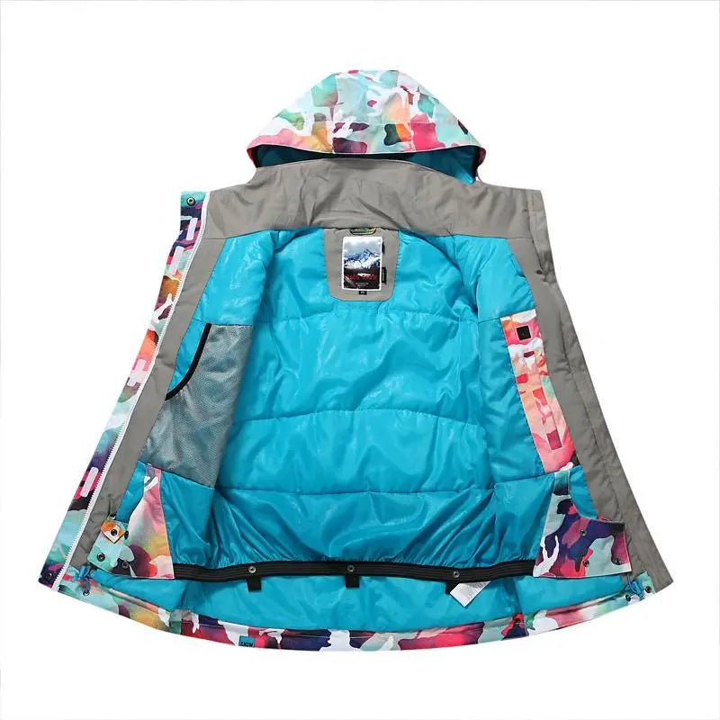 Hooded Printed Ski Snowboard Jacket