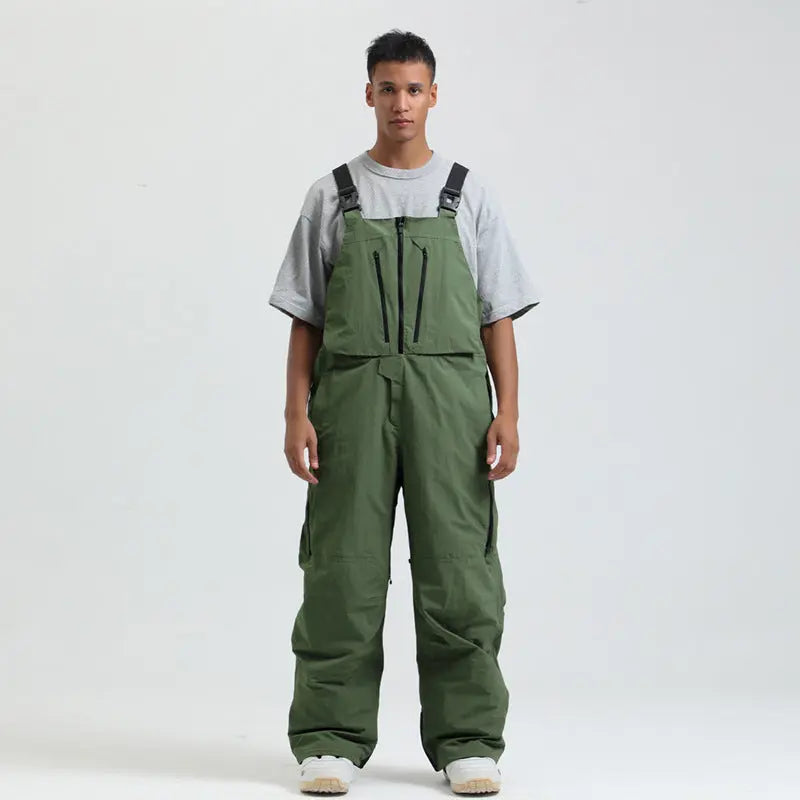 Men's Snowboard Bib Pants Super Baggy Ski Overalls