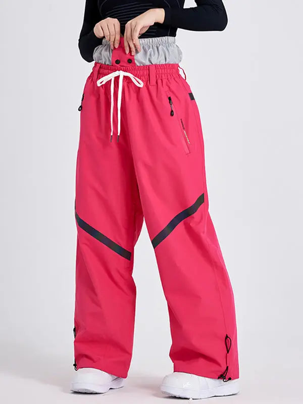 Women High Waist Outdoor Baggy Snow Pants