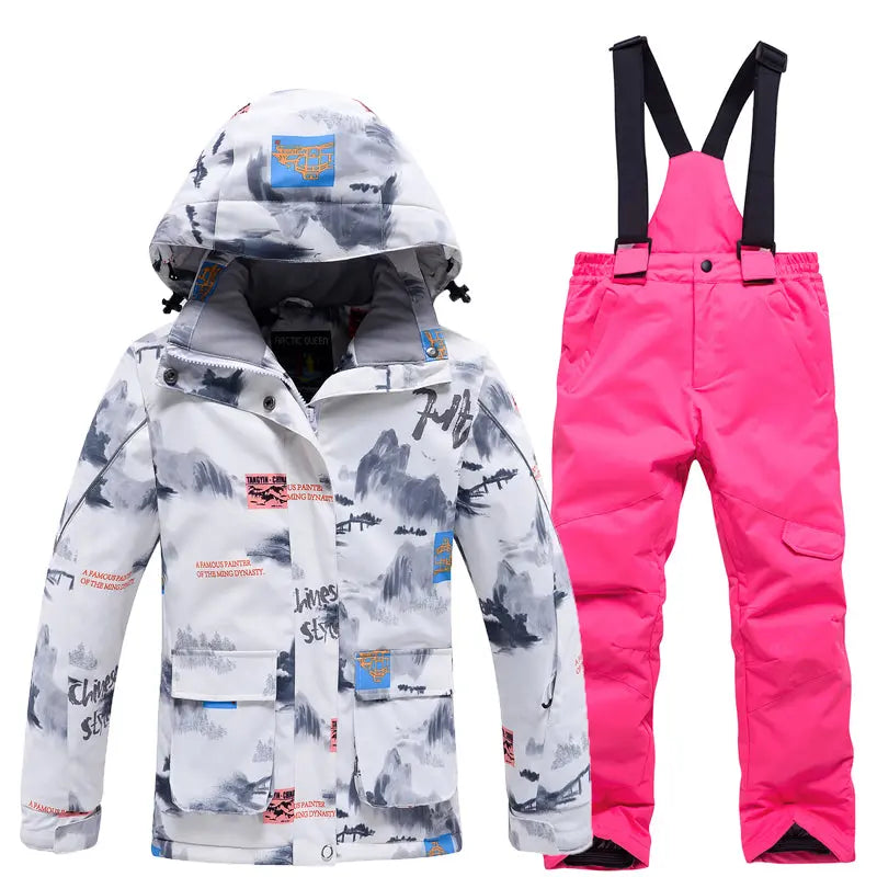Children Ski Snowboarding Bibs Pants & Jacket Waterproof&nbsp;Outwear