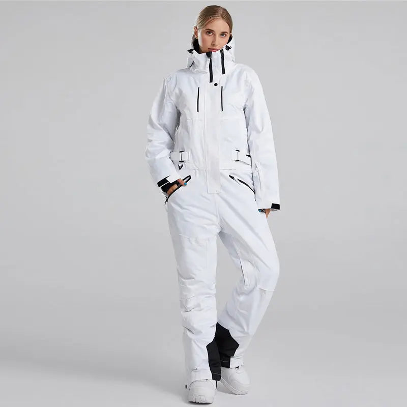 Women's White One Piece Snow Jumpsuits Ski Suits&nbsp;