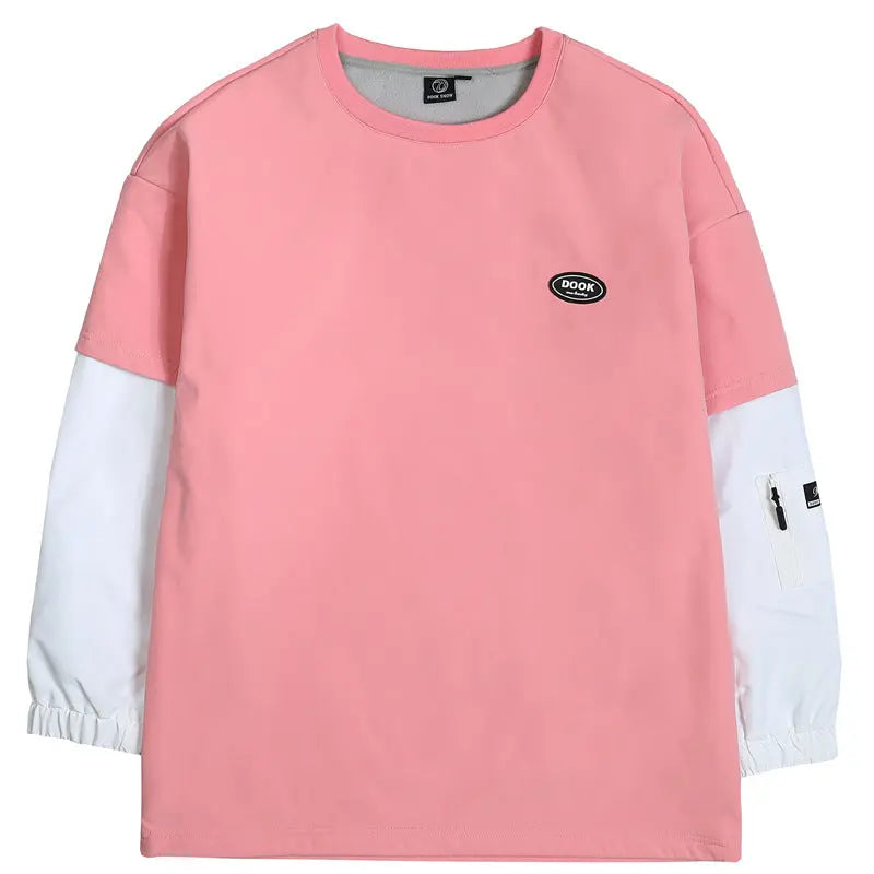 Couple Style Outdoor Ski Sweatshirt Patchwork Top