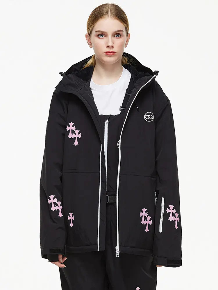 Women's Fun Printed Snowboarding Jacket Hooded Ski Wear