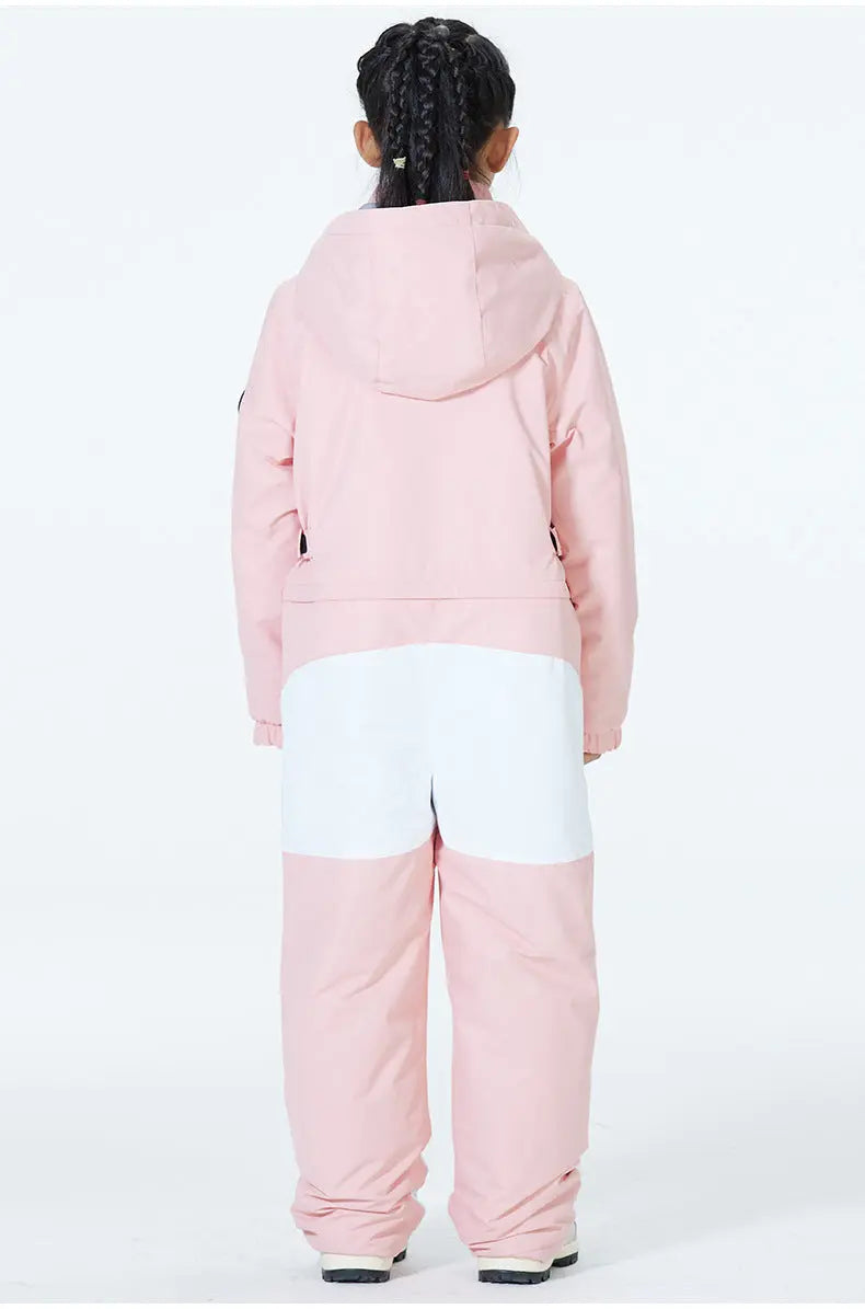 Children One-piece Snow Jumpsuits Loose Fit Ski Suits